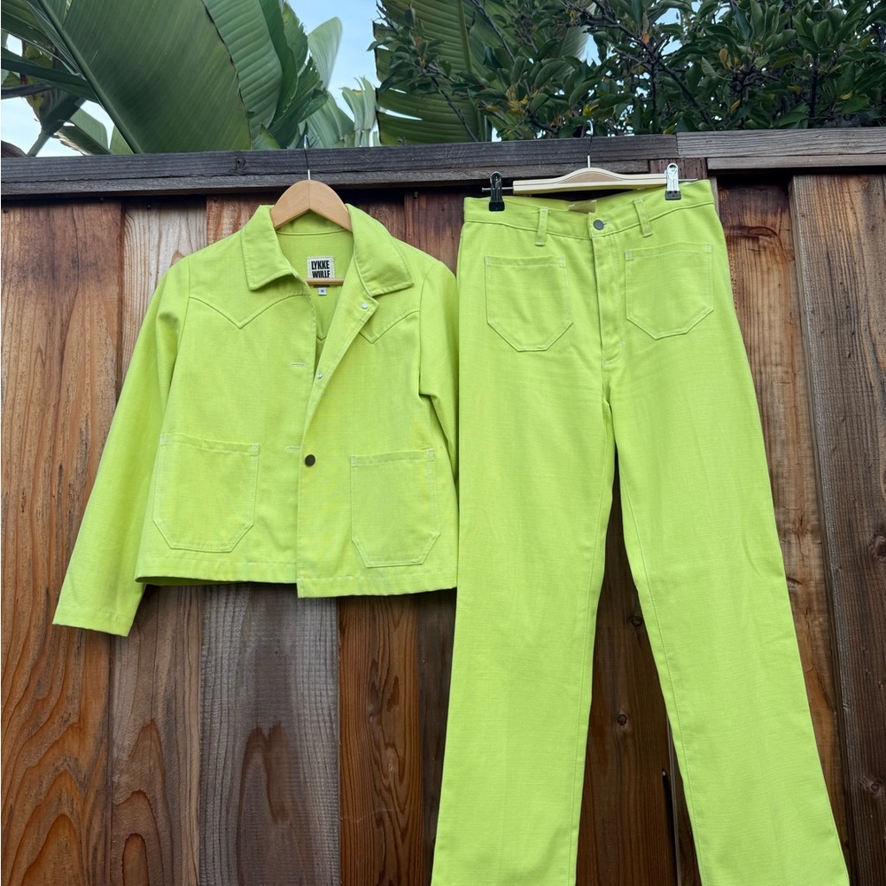 Lykke Wullf Chartreuse Ranch Jacket and Pants Set